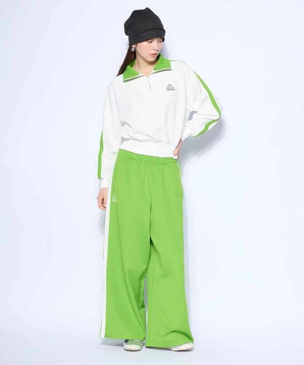 OP／FILA 【Kappa】ジャージ トラックワイドパンツ ライトグリーン