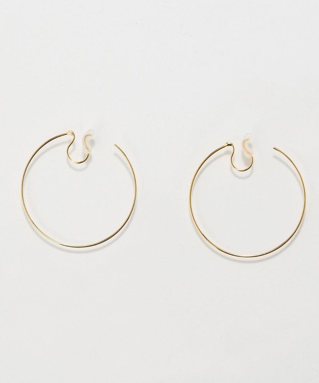 Phoebe 〈痛くないシリーズ〉ファセットスリムフープライトフィットイヤリング　ゴールド ゴールド