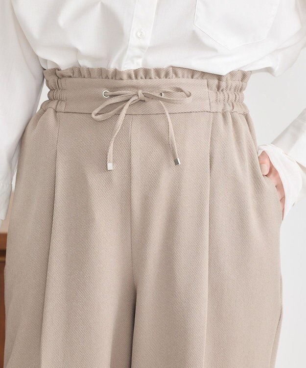 earth music&ecology ウールライクリラックスパンツ Beige