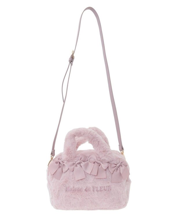 Maison de FLEUR ピンクマニア2Wayファーリボンミニバッグ Pink