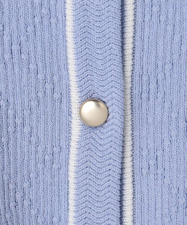 ANY SIS バイカラーニット カーディガン ライトブルー×オフ