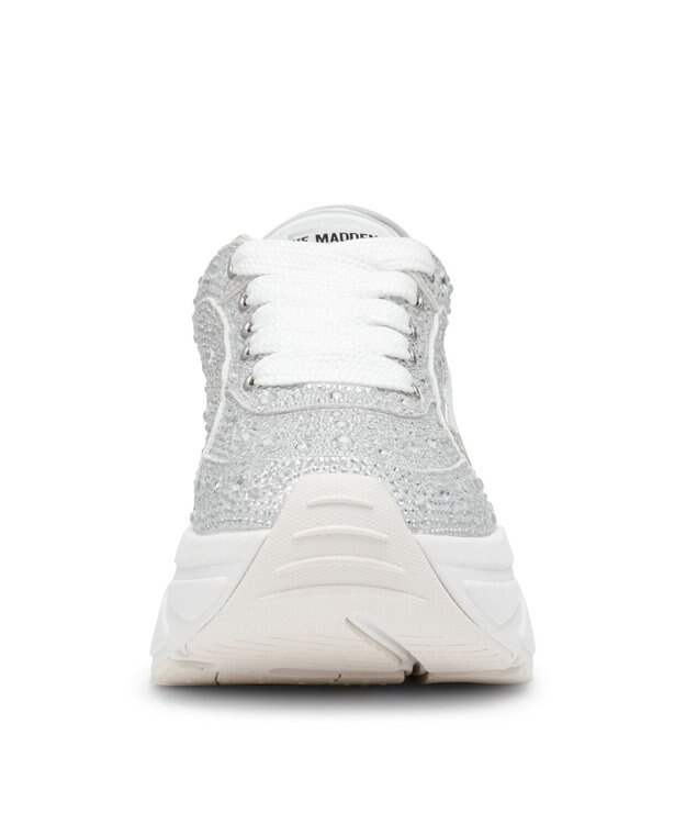 STEVE MADDEN BIONIC2R ラインストーン厚底スニーカー ホワイト
