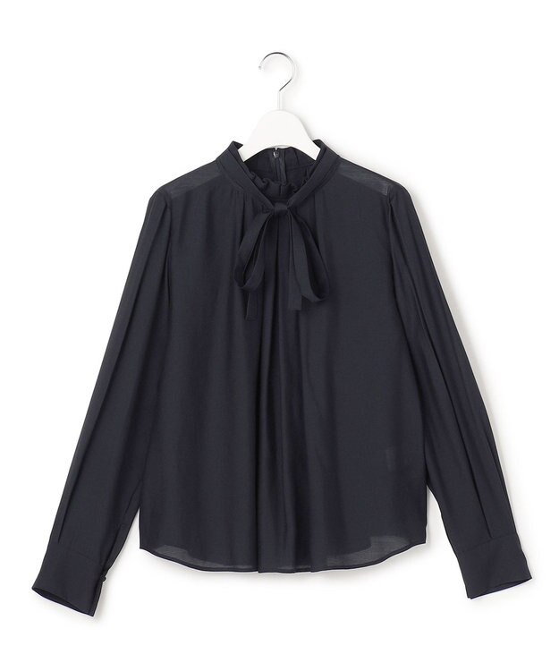 23区 【先行予約】TRオーガンジー 2WAY ボウタイブラウス ネイビー系