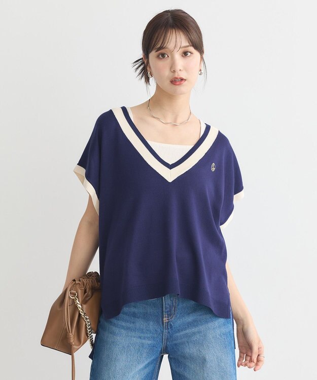 earth music&ecology チルデンライクベスト Navy