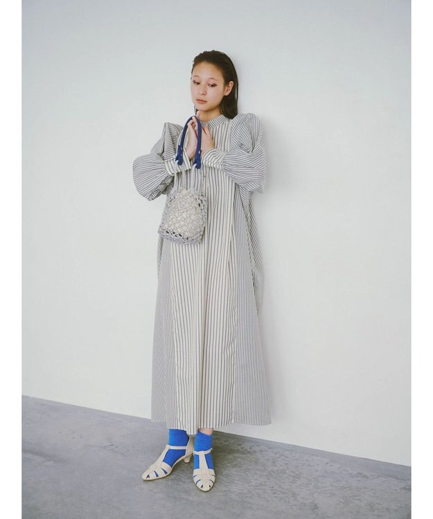 Green Parks ＫＢＦ　ストライプシャツワンピース Beige