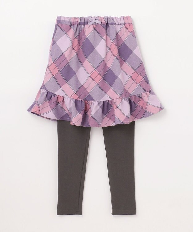 ANY KIDS チェック スカッツ ラベンダー系チェック