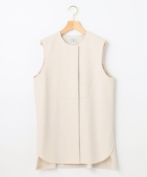 組曲 【洗える】パールポイントショートレングス ジレ ライトグレー系