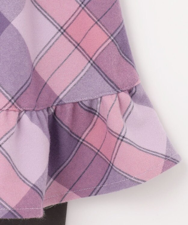 ANY KIDS チェック スカッツ ラベンダー系チェック