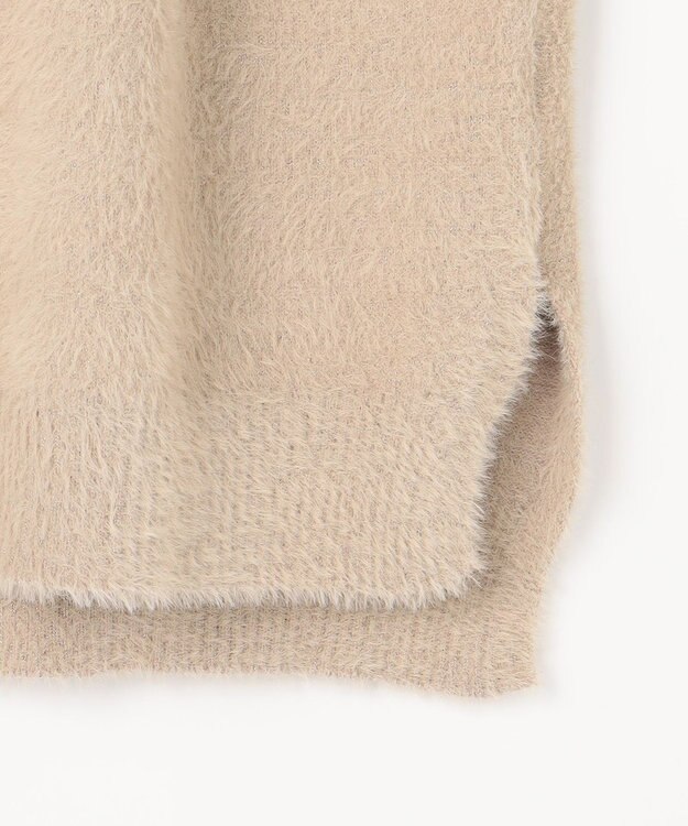 ANY L ショートシャギープルオーバーニット ベージュ