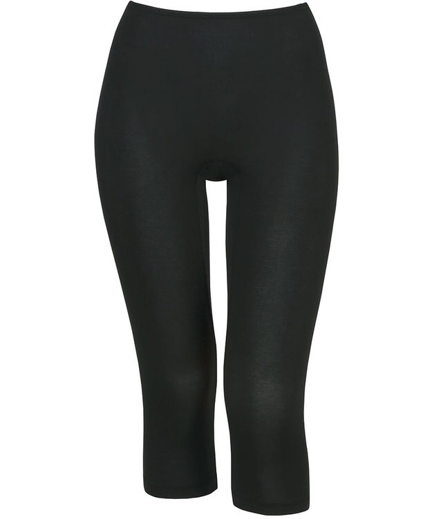 Wing インナー 【綿の贅沢オーガニック】 オーガニックコットン混素材 さらっと薄くて軽い ひざ下丈 ER1656 ウイング／ワコール ブラック