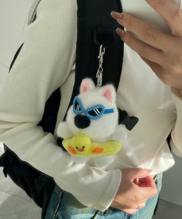 WEGO バカンスわんこぬいぐるみキーホルダー イエロー