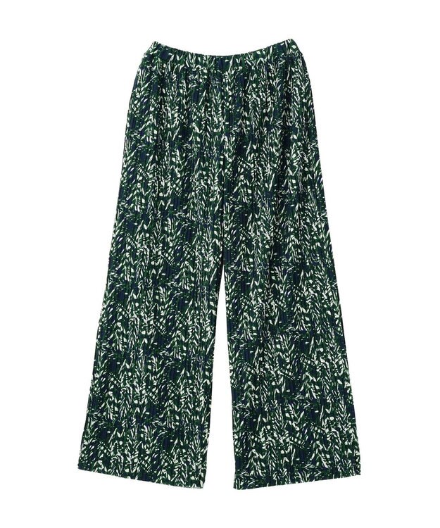 Green Parks セルフカットプリーツ柄パンツ Green