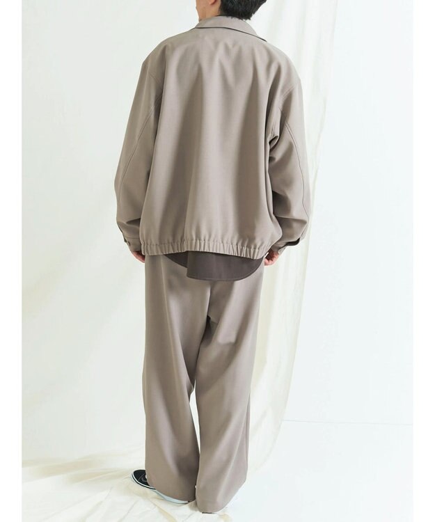 CRAFT STANDARD BOUTIQUE ポリエステルツイルベルテッドパンツ Gray Beige