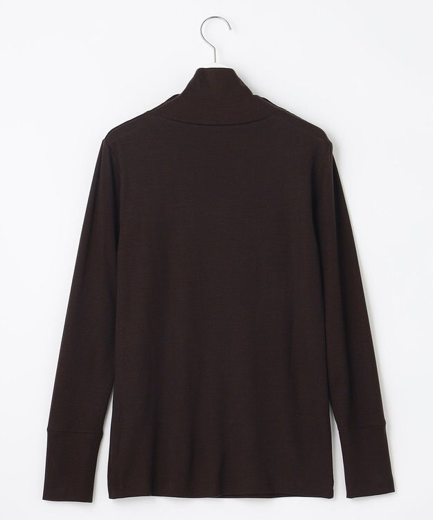 自由区 【洗える】ベアフライスボトルネック カットソー ダークブラウン系