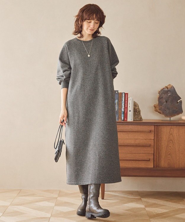 AMERICAN HOLIC ラメスウェットワンピース Charcoal Gray