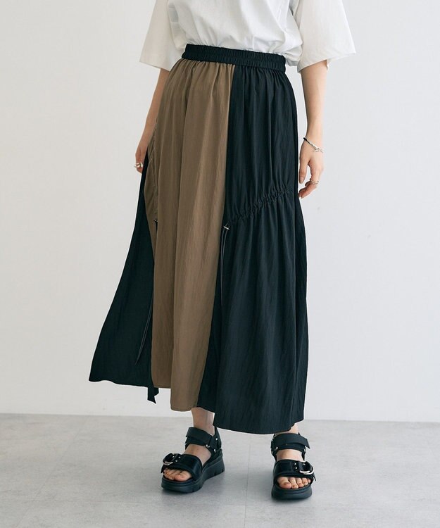 YECCA VECCA ドロストデザインロングスカート Khaki