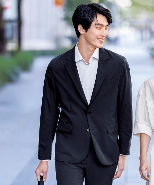 UNFILO MENS 【7つの機能付き】FINE MOVE スマート テーラード ジャケット ネイビー