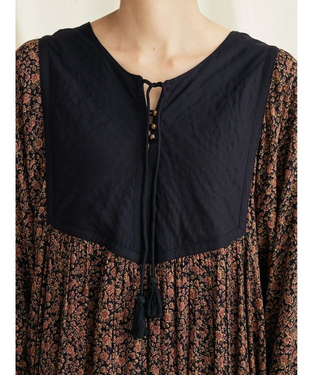 CRAFT STANDARD BOUTIQUE レーヨンキルト切り替えワンピース Flower