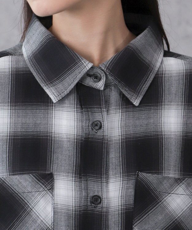 WEGO チェックBIGシャツ ブラック