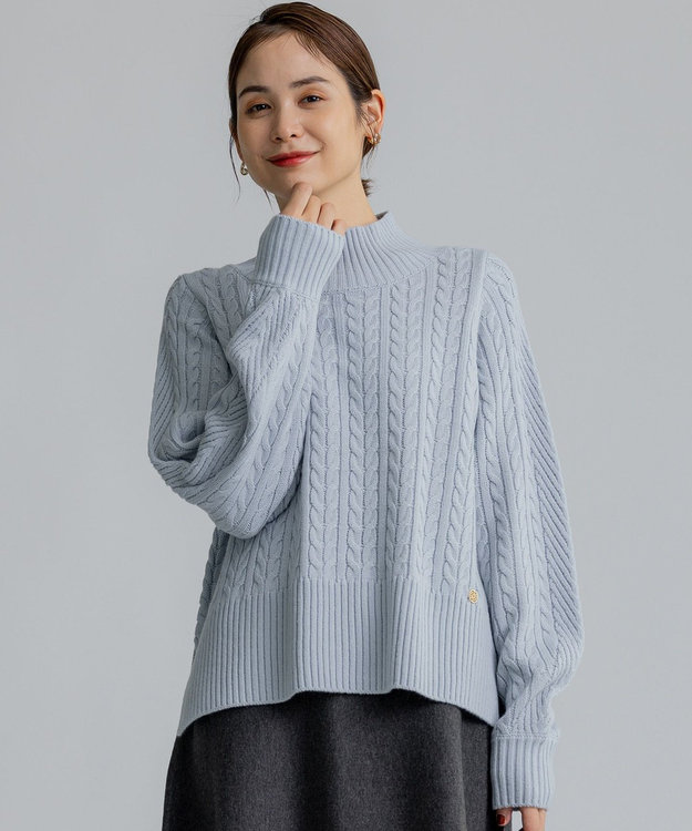 組曲 バルキーケーブル ニット サックスブルー系