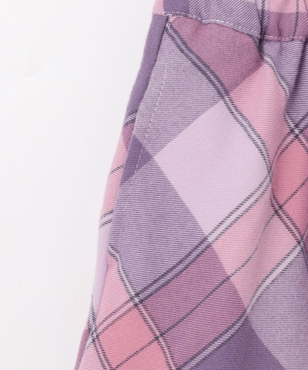 ANY KIDS チェック スカッツ ラベンダー系チェック