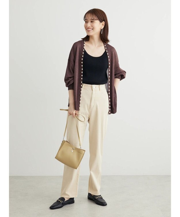 Green Parks ・ＥＬＥＮＣＡＲＥ　ＤＵＥパールツキシアーカーディガン Brown