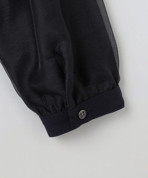 J.PRESS LADIES 【洗える】ノルディス2wayジョーゼット タックディテール ワンピース ネイビー系