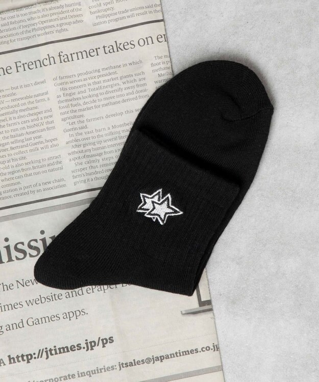 WEGO モチーフ刺繍アンクル底パイルソックス 柄3