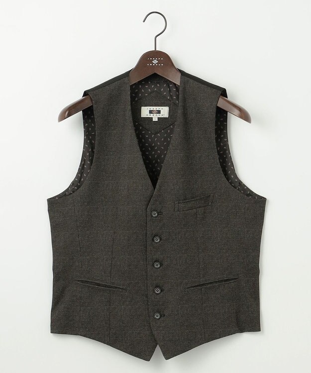 JOSEPH ABBOUD 【キングサイズ・ストレッチ/多機能】ツィーディジャージ ベスト ダークブラウン系4