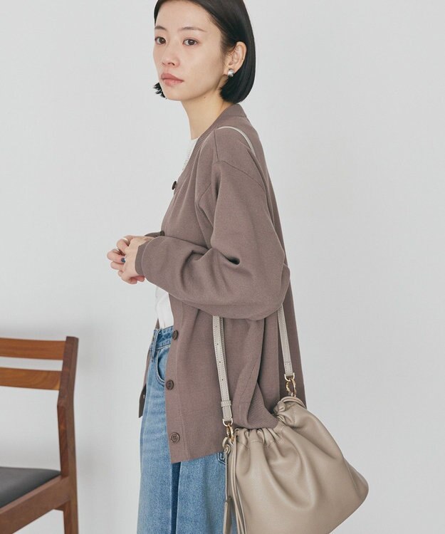 AMERICAN HOLIC クルーネックニットカーディガン Gray Beige