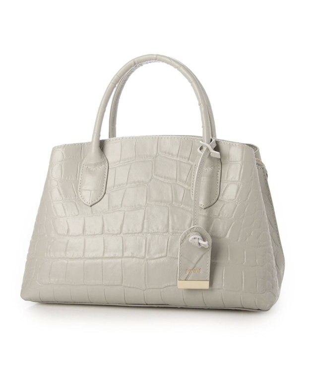 UNBILLION ペルケ perche / WEB直営限定・牛革ユーティリティ・2wayトートバッグS クロコグレー