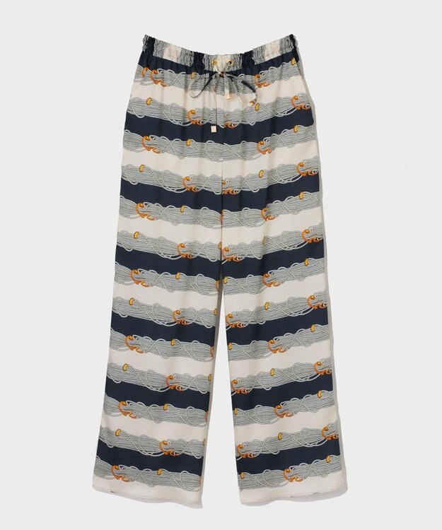 GRACE CONTINENTAL ロープボーダーパンツ ネイビー