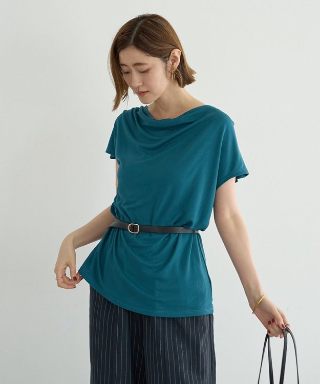 YECCA VECCA 【接触冷感】ドレープカットトップス Black