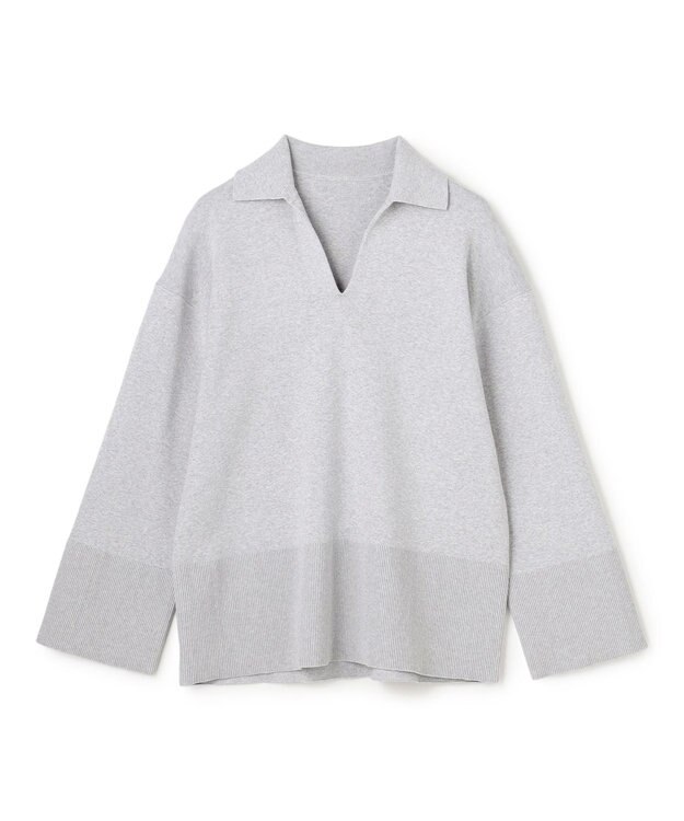 uncrave スウェットライクニット スキッパートップス TOPグレー