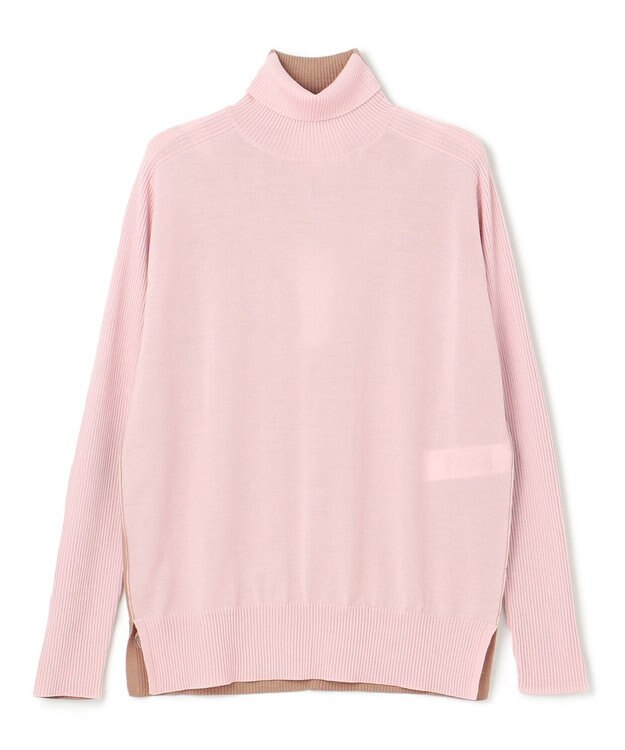 BEIGE， 【洗える】LA MONNAIE / タートルネックニット Pink×Taupe