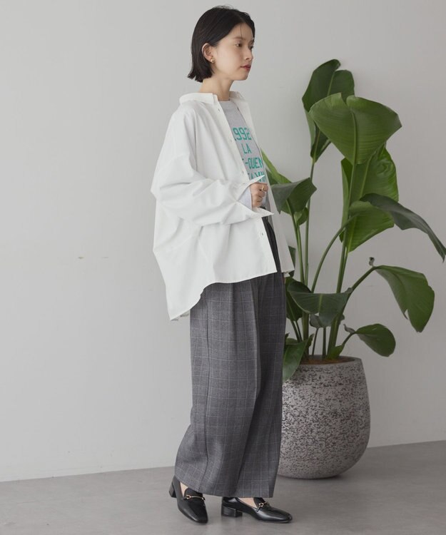 AMERICAN HOLIC イージーケアコクーンバックタックシャツ Off White