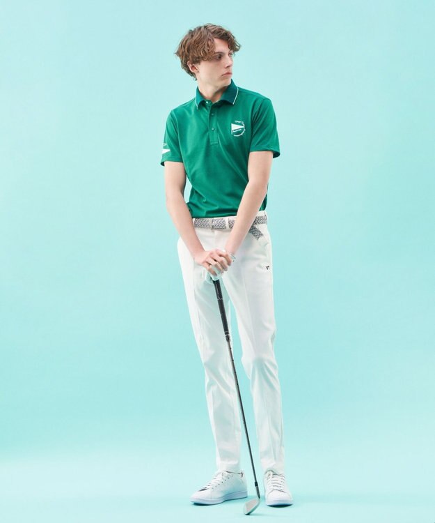 23区GOLF 【MEN】【吸水速乾・UVケア】ストレッチメッシュ ポロ パイングリーン系