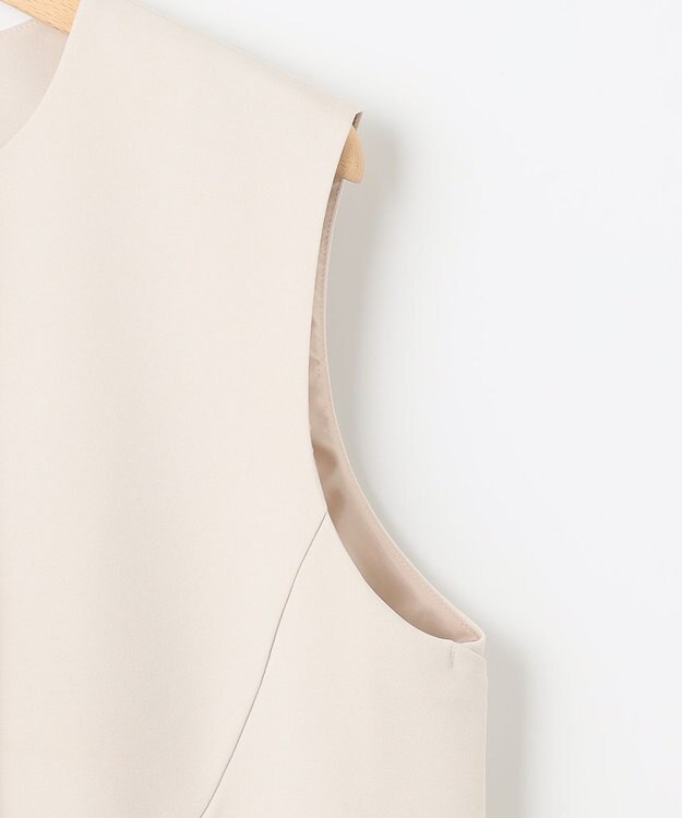 組曲 【洗える】パールポイントショートレングス ジレ ライトグレー系