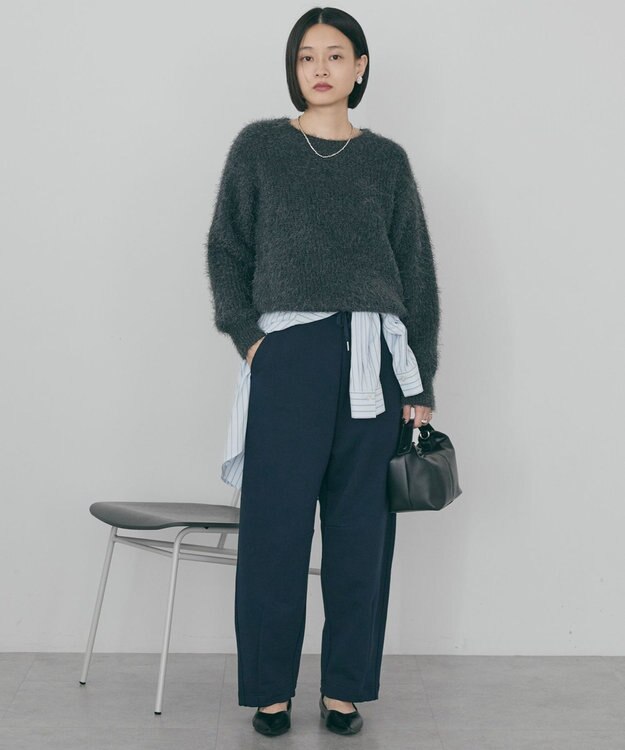 AMERICAN HOLIC 【WEB限定】フェザーゆるニットプルオーバー Charcoal Gray