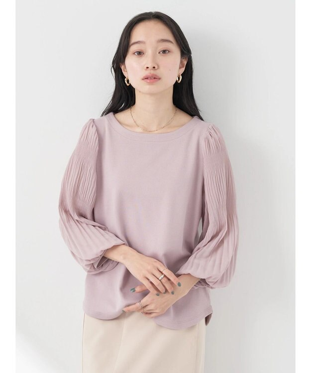 earth music&ecology マジョリカプリーツプルオーバー Grayish Pink