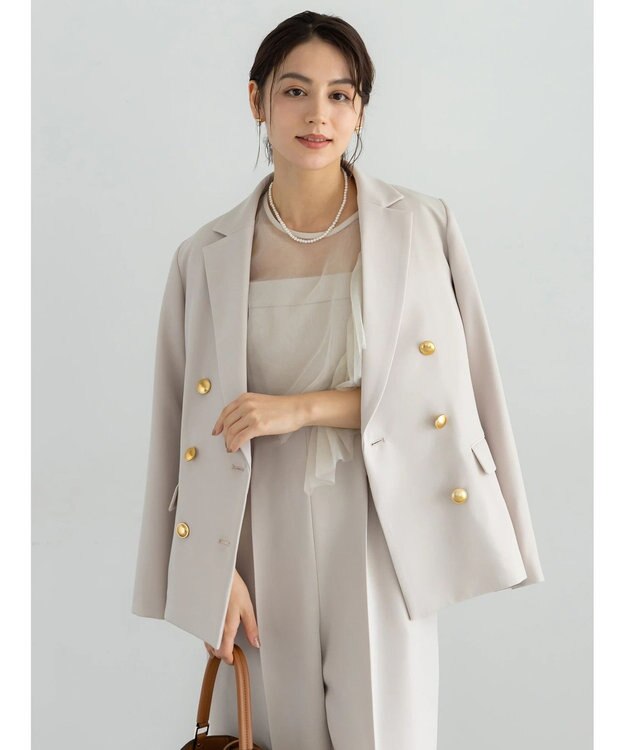 Te chichi 【セレモニーアイテム】テーラードWブレストジャケット（セットアップ可） ベージュ