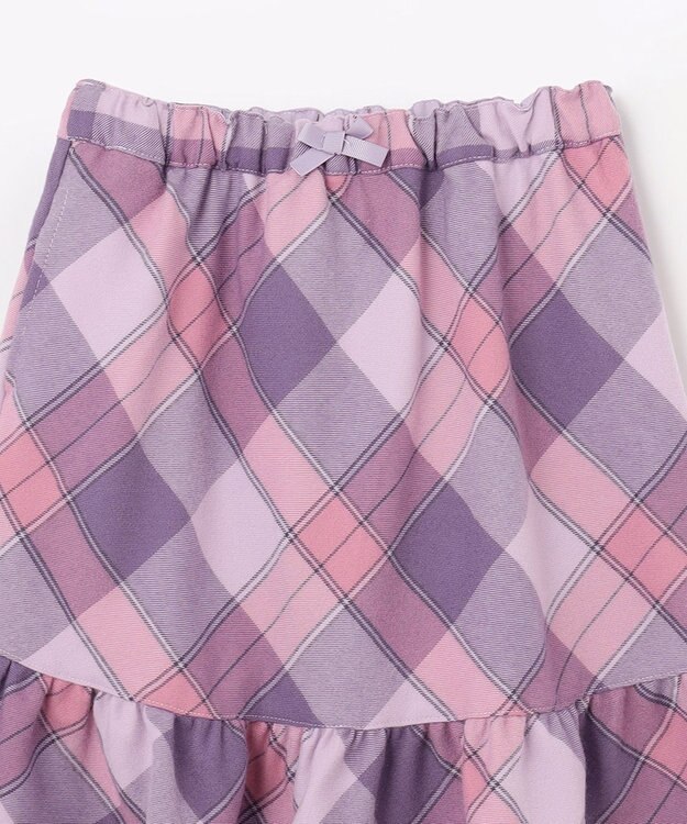 ANY KIDS チェック スカッツ ラベンダー系チェック