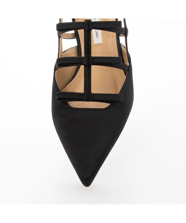 MODE ET JACOMO <MODE ET JACOMO>リボンフラットバックベルトパンプス ブラックキジ