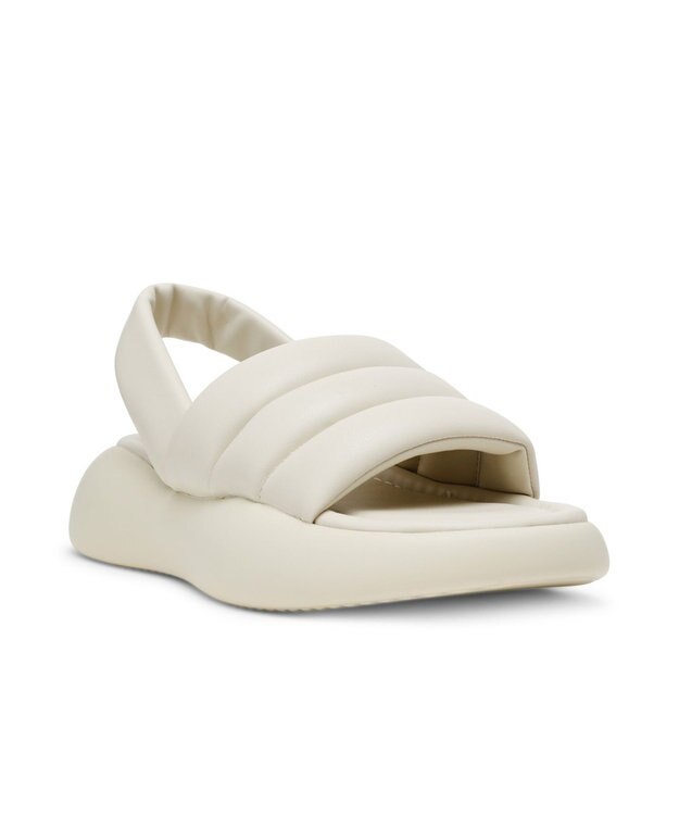 STEVE MADDEN HEADWAY バックストラップ厚底パフィーサンダル ホワイト