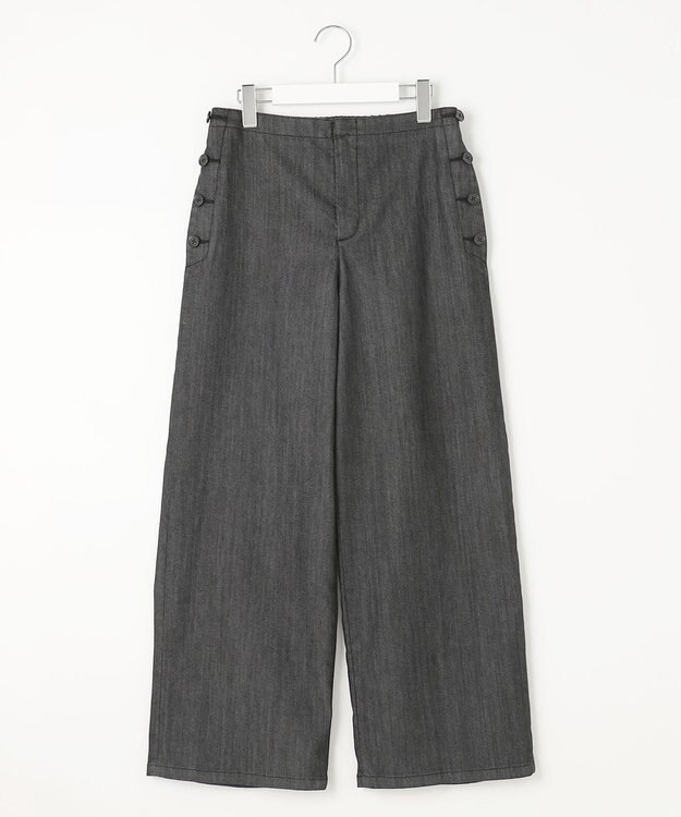 J.PRESS LADIES L 【洗える】T/C DENIM セミワイド パンツ ブラック系