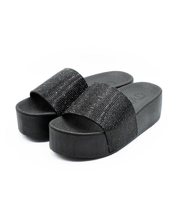 APOM ラインストーンリカバリーサンダル ブラック