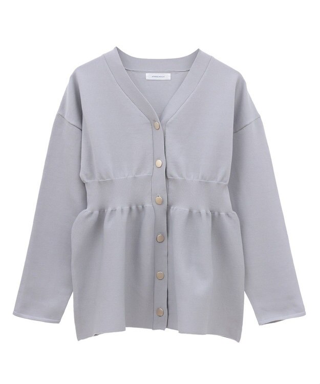 Green Parks ・ＡＮＤＳＥＡＲＣＨ　ペプラムニットカーディガン Light Gray