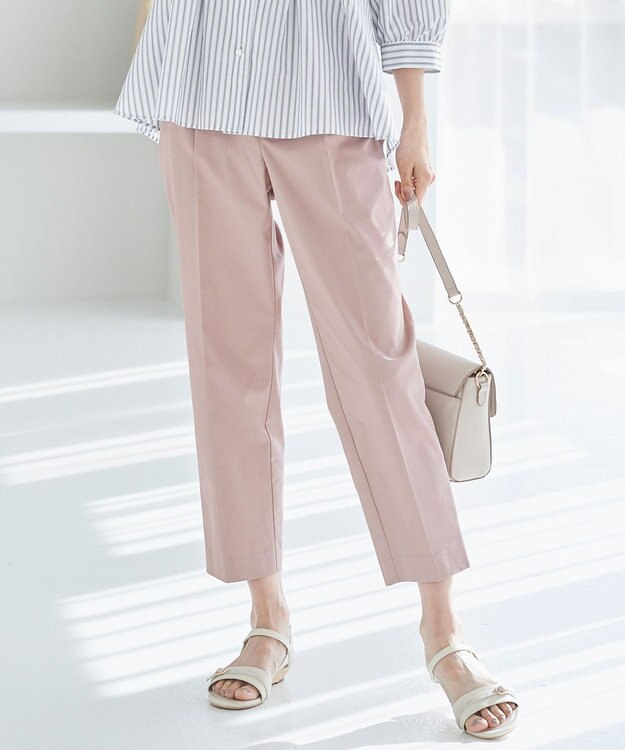 ANY SIS 【接触冷感・UVカット・撥水】クールタッチテーパード パンツ ピンク