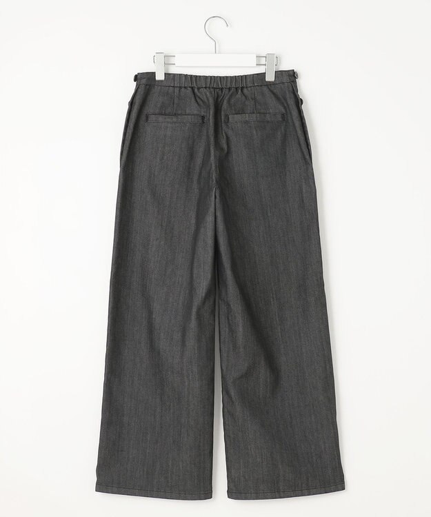 J.PRESS LADIES L 【洗える】T/C DENIM セミワイド パンツ ブラック系
