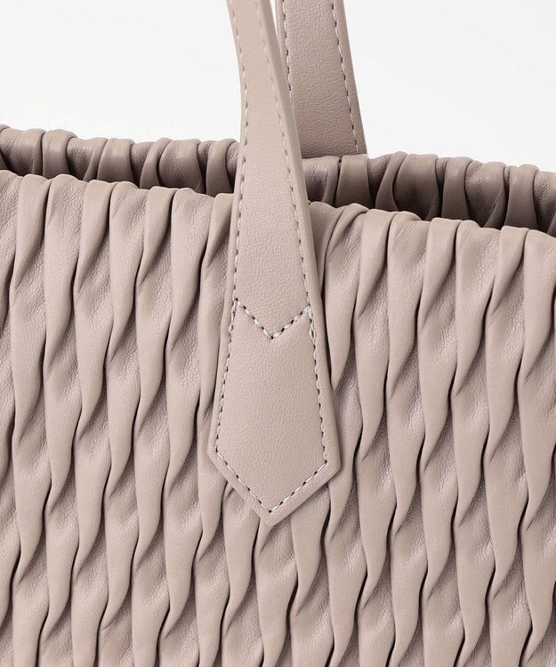 LA BAGAGERIE ランダムプリーツトートバッグ グレージュ